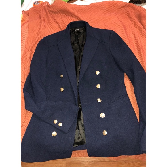 zara blue jacket womens